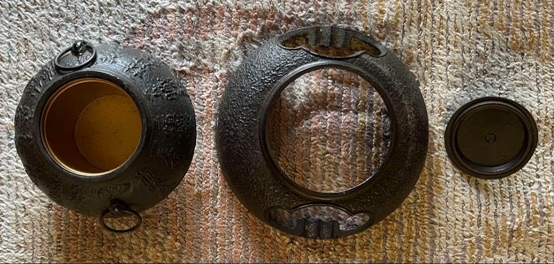 茶道具 鎚起銅器 玉川堂造 鋲打 茶筒 共箱 M R4441 茶道具 鎚起